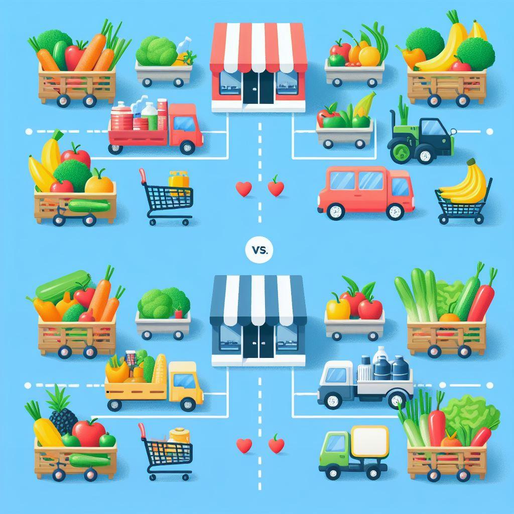🛒 Сравнение покупок: Супермаркеты против рынков